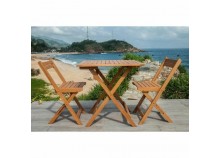 Ensemble SAKI - Table de jardin + 2 chaises