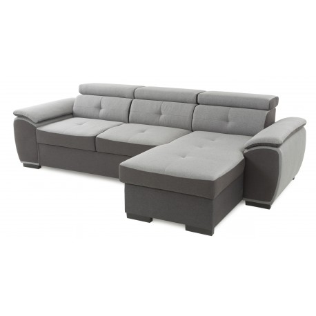 Canapé d'angle convertible avec coffre FLORENCE Gris